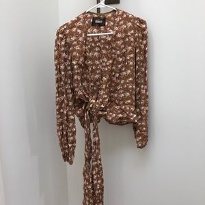 Reformation Toulouse floral wrap top.